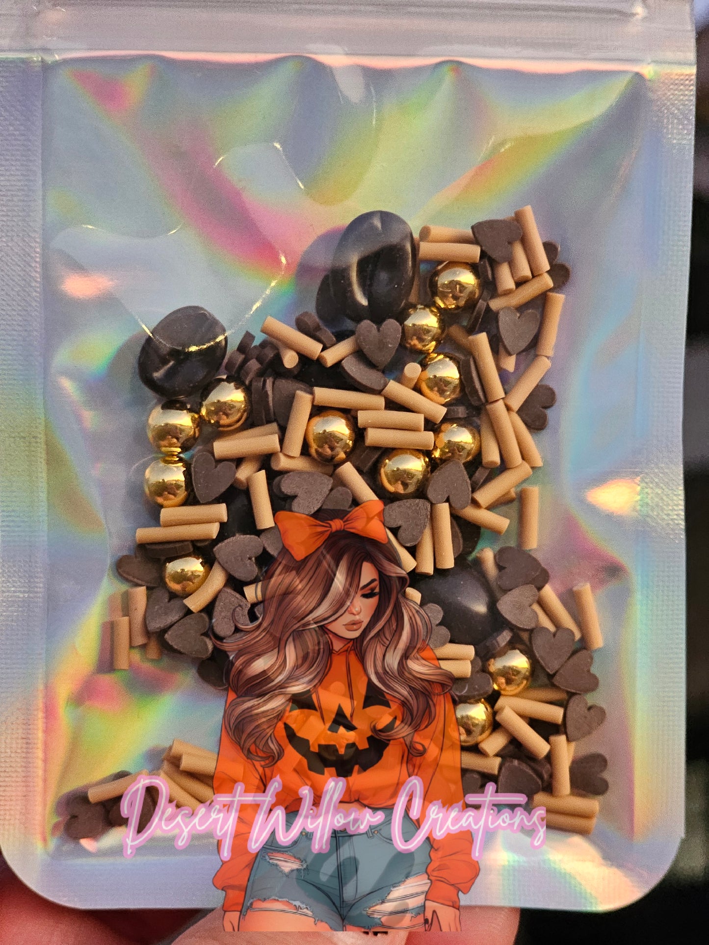 Coffee time polymer clay decoration.5 oz