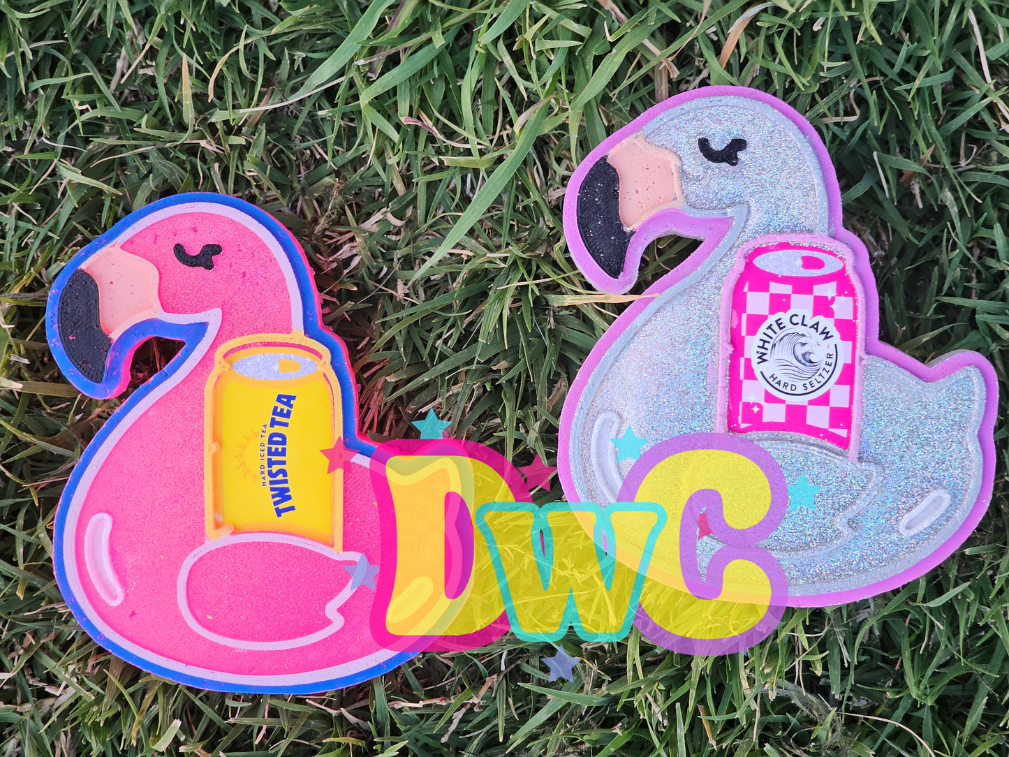 Abc flamingo floaty . cardstock