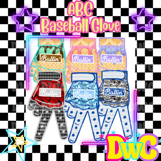 Abc ballin baseball glove cardstock