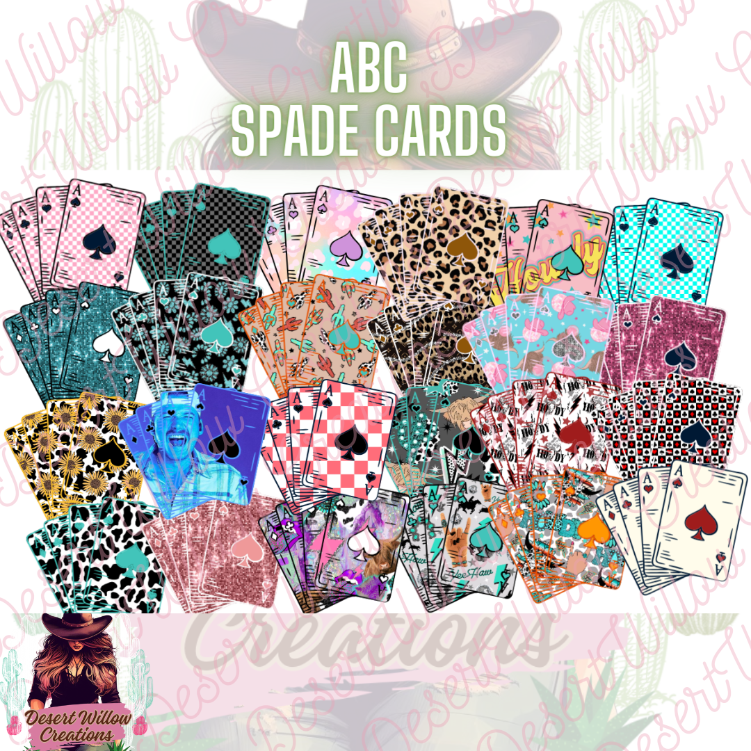 abc fanned out cards for the spade