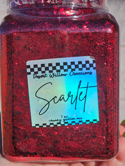 Scarlet chunky glitter