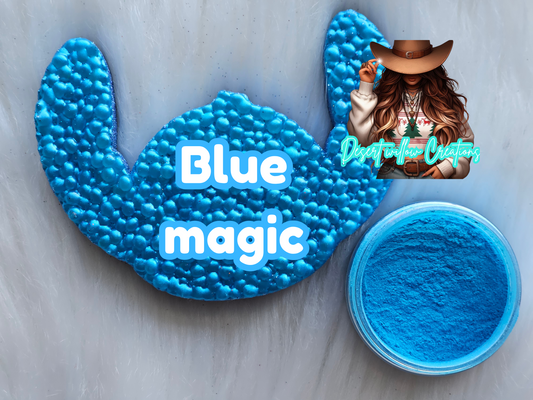 Blue magic mica powder