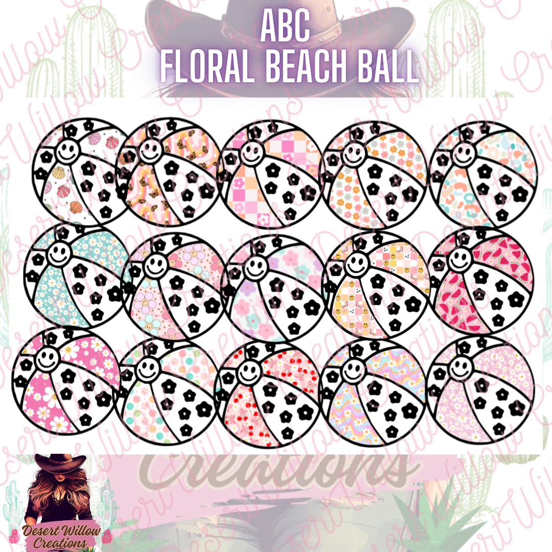 Abc floral beach ball (cardstock)