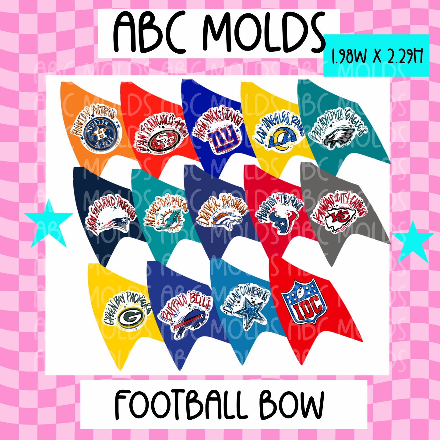 ABC sports checkerd bow  corner cardstock