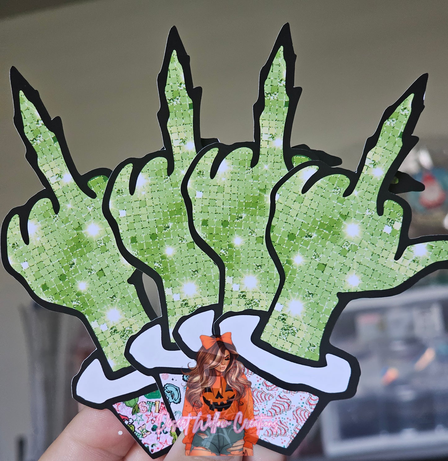 Abc Mr green middle finger cardstock