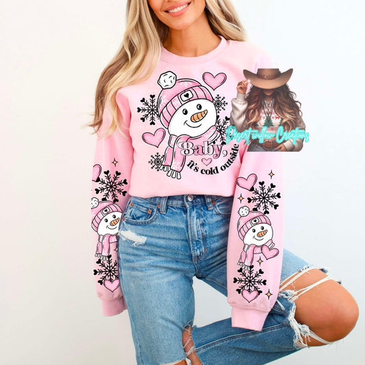 Winter snowman crew neck sweater