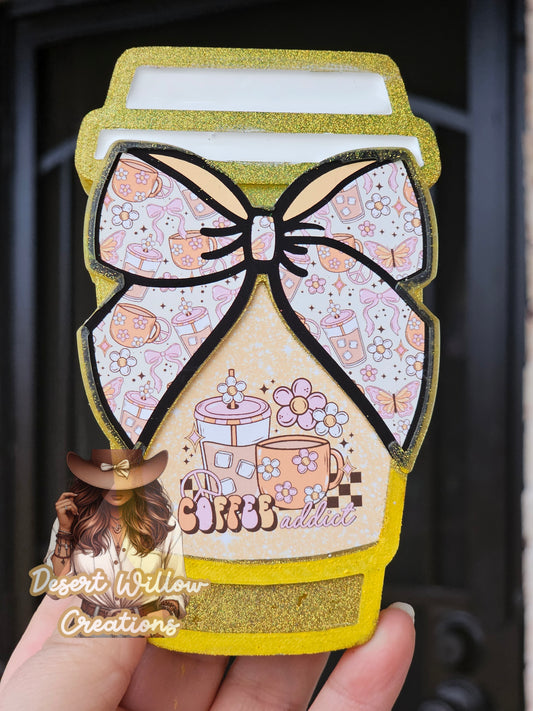 Abc latte with bow