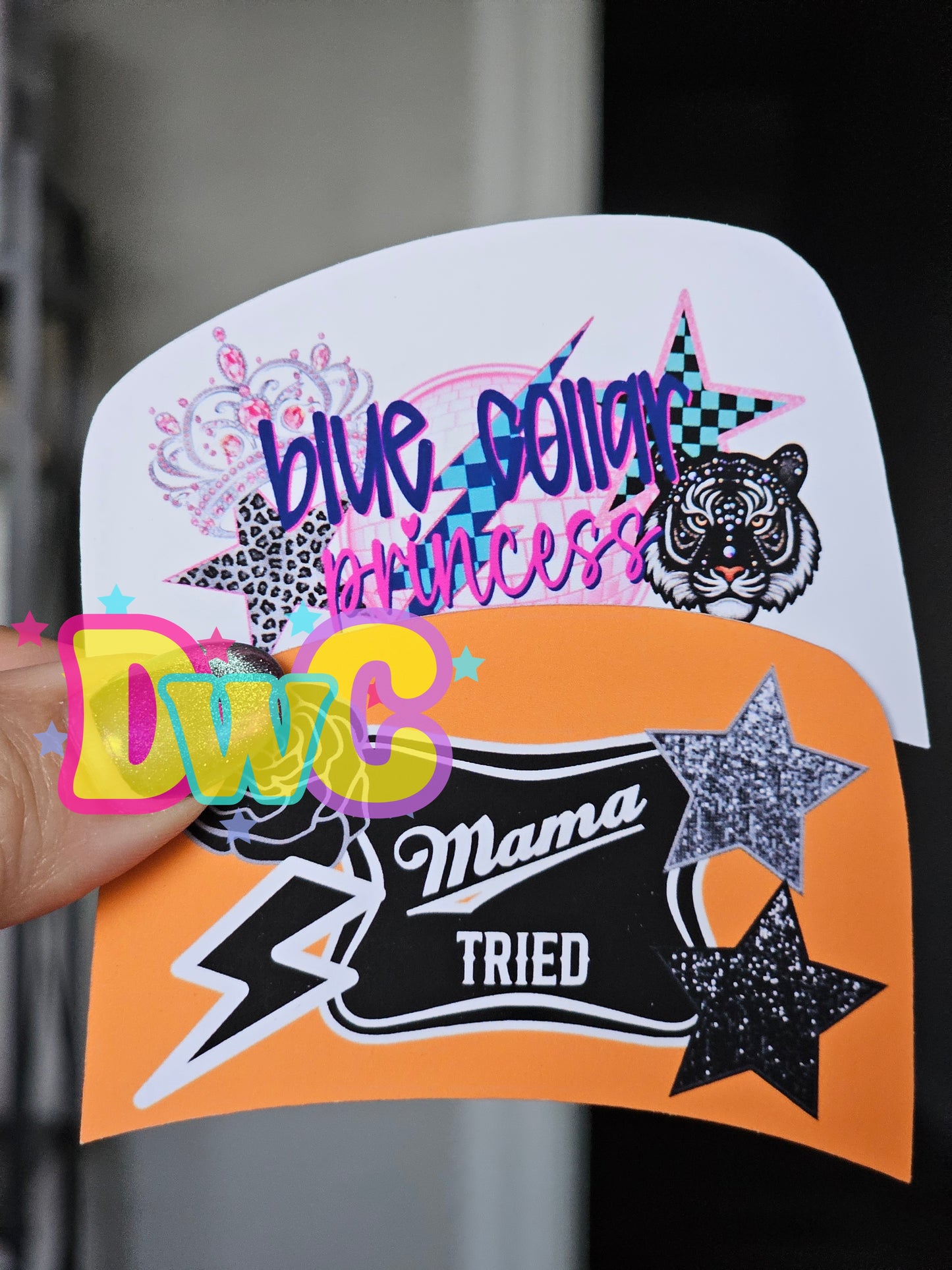 Southern glitter trucker hat cardstock