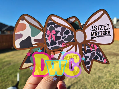 abc football bow  cardstock