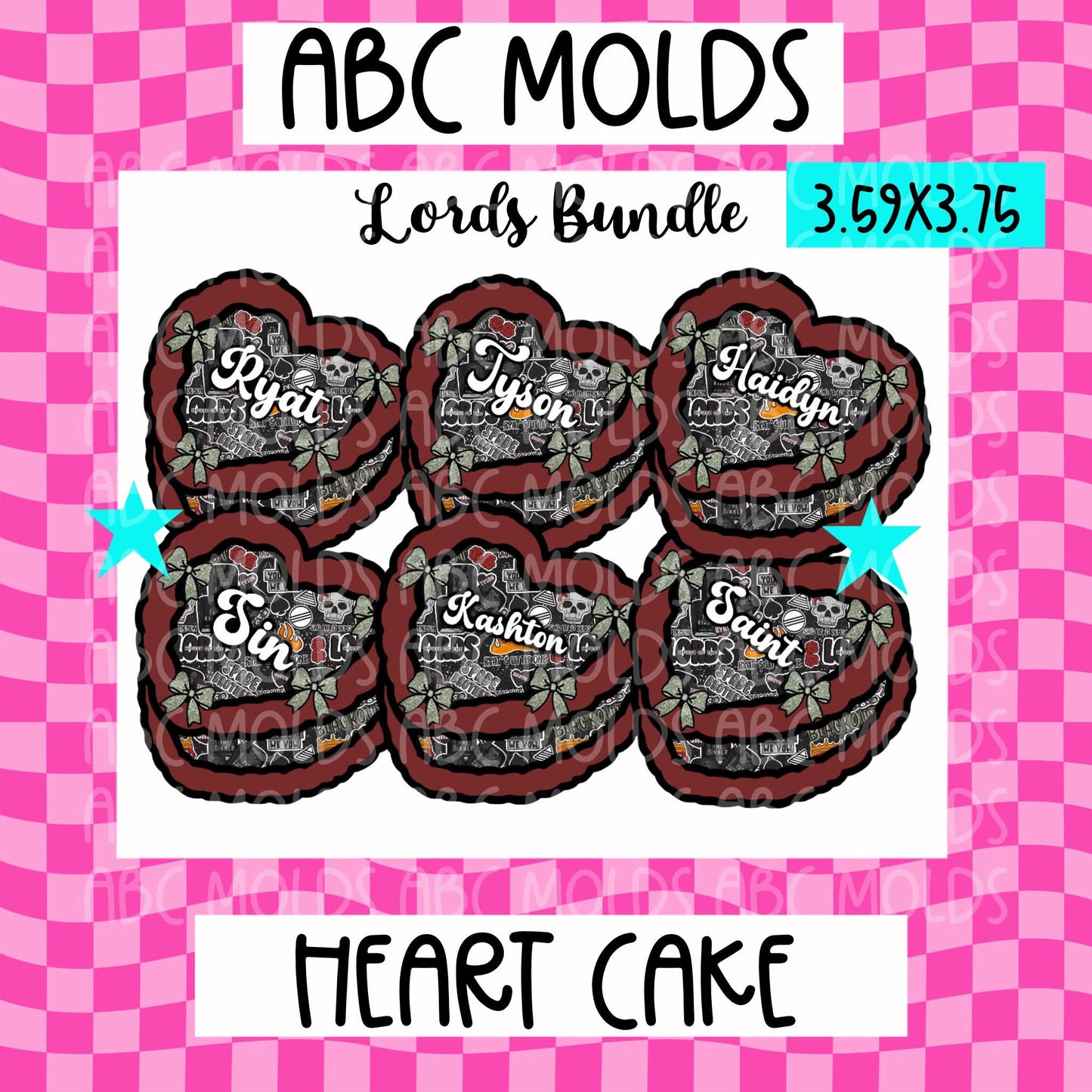 Abc heart cake cardstock